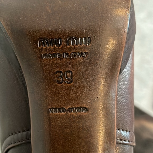 Miu Miu Leather Ankle Boots IT 39 US 9 - Picture 8 of 9
